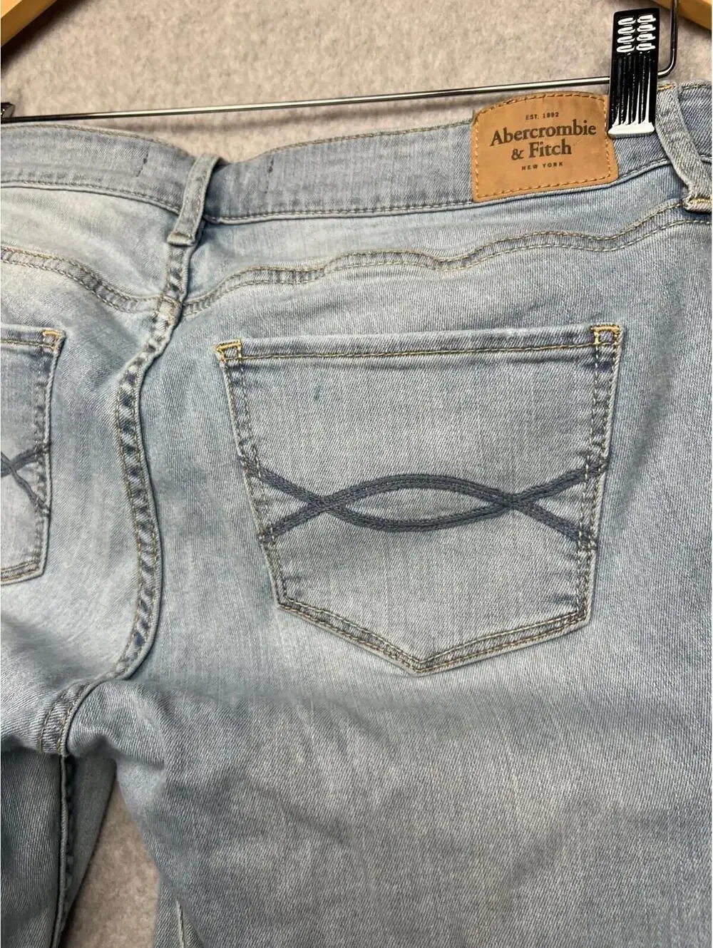 Abercrombie & Fitch Rhinestone Bling EmbellishDistress Jeans Women Size 10R Y2K
